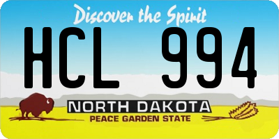 ND license plate HCL994