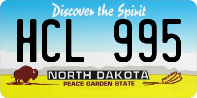 ND license plate HCL995