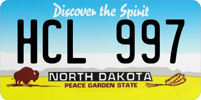 ND license plate HCL997