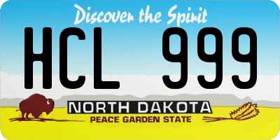 ND license plate HCL999