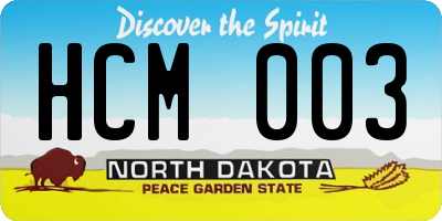 ND license plate HCM003