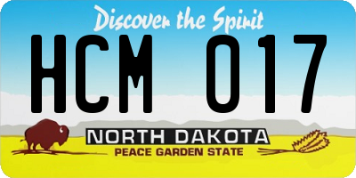 ND license plate HCM017