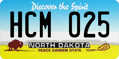 ND license plate HCM025