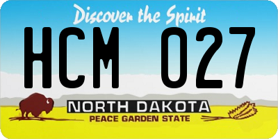 ND license plate HCM027