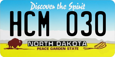 ND license plate HCM030