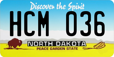 ND license plate HCM036