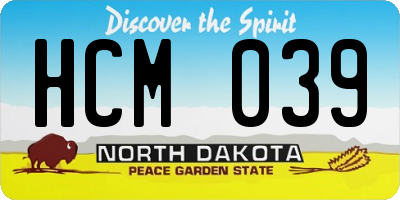 ND license plate HCM039