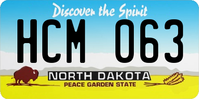 ND license plate HCM063