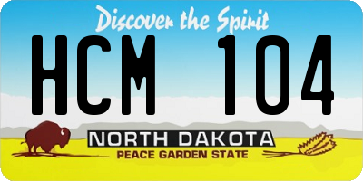 ND license plate HCM104