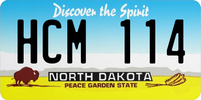 ND license plate HCM114