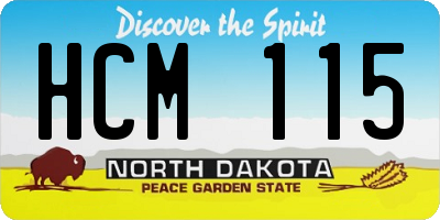 ND license plate HCM115