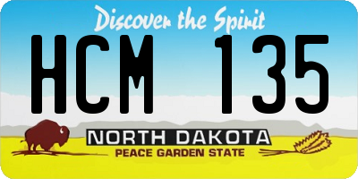 ND license plate HCM135