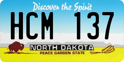 ND license plate HCM137