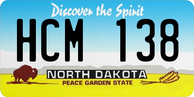 ND license plate HCM138