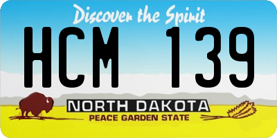 ND license plate HCM139