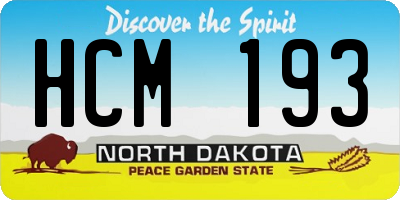 ND license plate HCM193