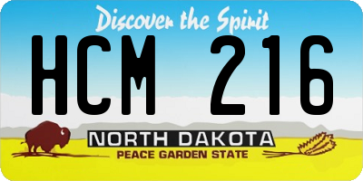 ND license plate HCM216