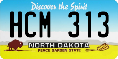 ND license plate HCM313