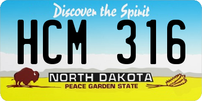 ND license plate HCM316