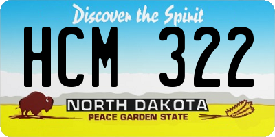 ND license plate HCM322