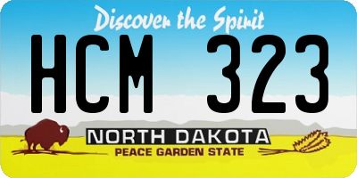 ND license plate HCM323