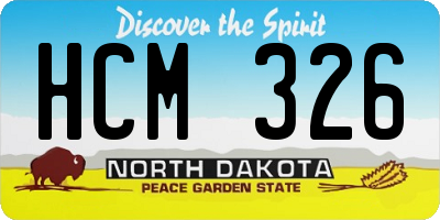 ND license plate HCM326