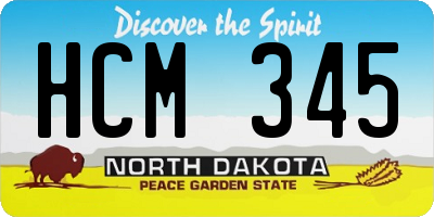 ND license plate HCM345