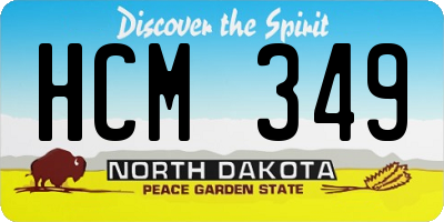 ND license plate HCM349