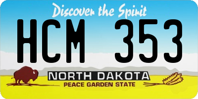 ND license plate HCM353