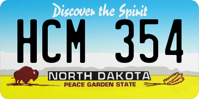 ND license plate HCM354