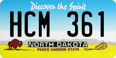 ND license plate HCM361