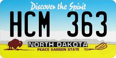 ND license plate HCM363