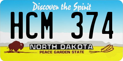 ND license plate HCM374