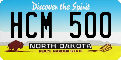 ND license plate HCM500