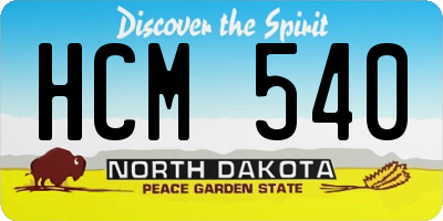 ND license plate HCM540