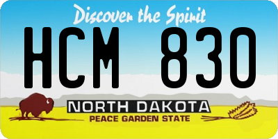ND license plate HCM830