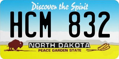 ND license plate HCM832