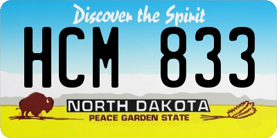 ND license plate HCM833