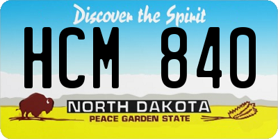 ND license plate HCM840