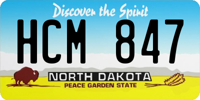 ND license plate HCM847