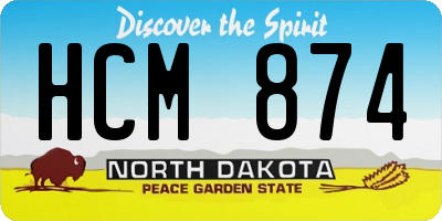 ND license plate HCM874