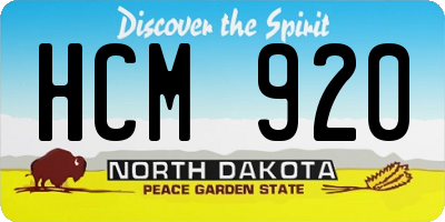 ND license plate HCM920