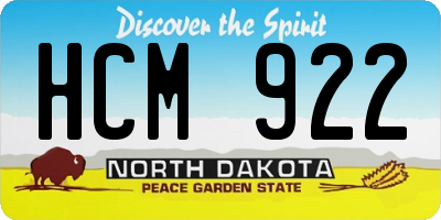 ND license plate HCM922