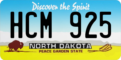 ND license plate HCM925