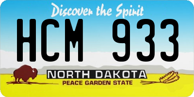 ND license plate HCM933