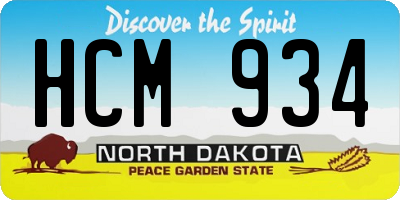 ND license plate HCM934