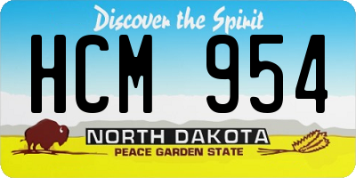 ND license plate HCM954