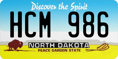 ND license plate HCM986
