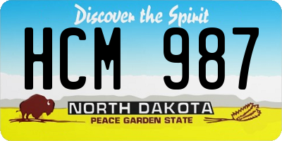 ND license plate HCM987