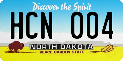 ND license plate HCN004